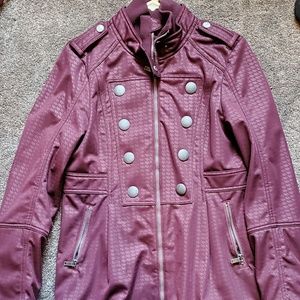 Zella eggplant long fleece lined coat